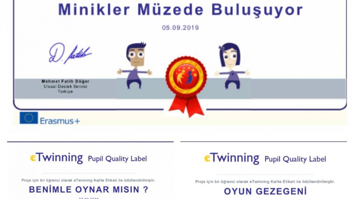 Okulumuz eTwinning Ulusal Kalite Etiketi ve Avrupa Kalite Etiketi ile ödüllendirildi